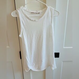 Athleta Linen Front/Side Knot White Tank Top Size S​​​